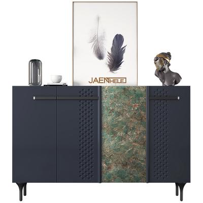 China High End Simple Modern Italian Marble Shoe Rack Light Luxury Marble Shoe Cabinet Blue for sale