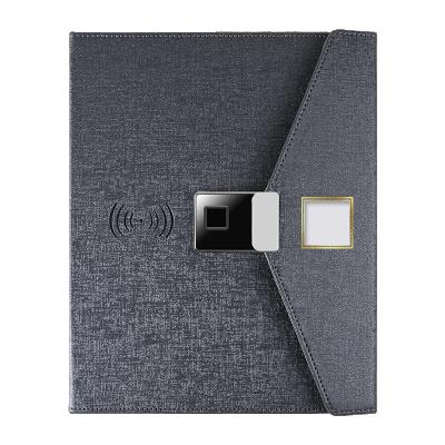 China USB Transfer Notebook Diary Fresh Agenda 7 Inch Screen Custom Logo Personal Notepad With Power Bank Visual Wireless Finger Lock Charger for sale
