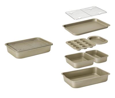 China 7Pc Viable Bakeware Sets Dish Baking Pan With Tools Kitchen Accessories Cake Nonstick Coating Baking Mold for sale