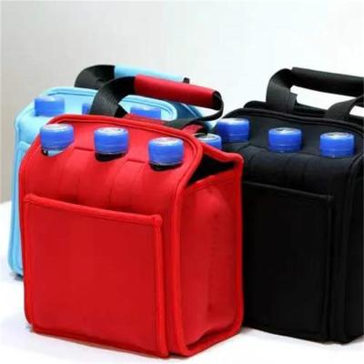 China Colored Neoprene Bottle Cooler Bag Custom Quality 6 Pack Waterproof Perfect Wine Bag Luxury 6 Pack Wine Bottle Bag for sale