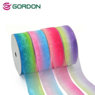 China Anti-bacteria wire sheer edge organza ribbon ribbon used for decoration for sale