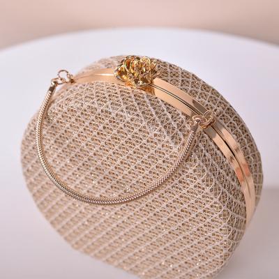 China Fashion\Comfortable\Durable Ladies Multi-colors Flower Round Shape Button Lock Evening Clutch Bag for sale