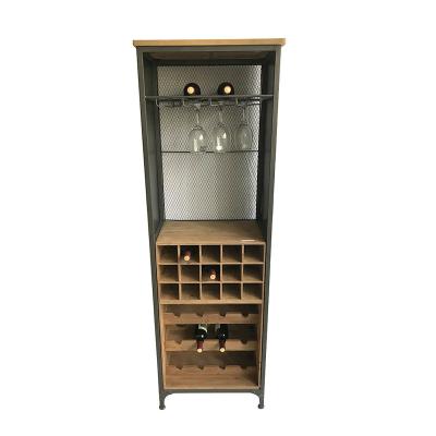 China Adjustable Best Sell Antique Indoor Rustic Style Dining Room Wine Cabinet Home Decor Furniture Solid Wood Wood Wi for sale