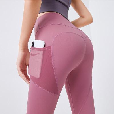 China Best Selling Transparent Breathable Summer Gym Wear Clothes High Waist Butt Lift Yoga Shaper Pants With Pockets for sale