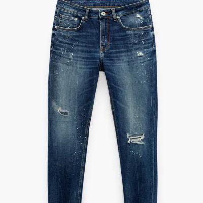 China New Color Fade Proof Hot-selling Fashion Casual Mustache Skinny Custom Jeans for sale
