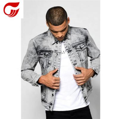 China Breathable 2020 New Custom Washed Out Casual Biker Denim Jacket For Men 2020 for sale