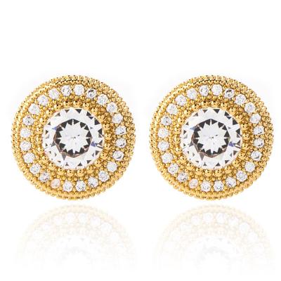 China Hot Selling Hip Hop Round Zircons Style Stud Earrings For Men And Women for sale