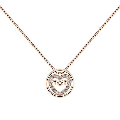 China CLASSIC Polupar 925 Sterling Silver Rose Gold Love Necklace for Mother for sale
