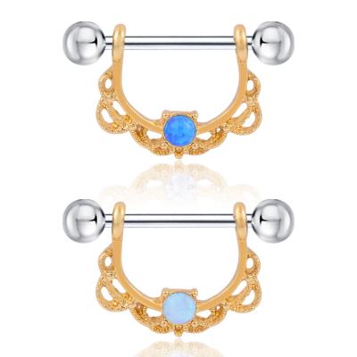 China Body Jewelry Stainless Steel Adjustable Nipple Ring For Christmas Gift for sale