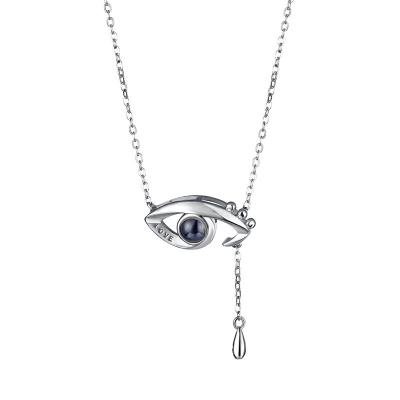 China Trendy I Love You In 100 Languages Evil Eye S925 Necklace For Couples Gift And Christmas Gift for sale