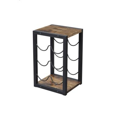 China Other Countertop Wine Bottle Rack Racks Wood and Metal 6 Wine Rack Wine Rack for sale