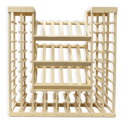 China Solid Wood Commercial Used 68 Bottle All Solid Floor Standing Wood Wine Cabinets for sale