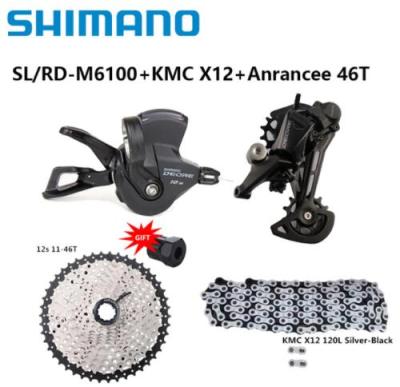 China SHIMANO DEORE M6100 Aluminum Clutch Derailleur SUN 12 Speed Rear Cassette 12s Groupset With KMC X12 Chain 120L For MTB Groupset for sale