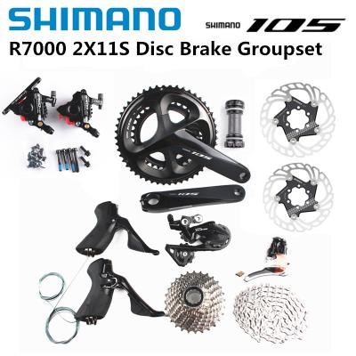 China SHIMANO ALLOY 105 R7000 2x11 Speed Disc Brake Set 165/170/172.5/175mm 50-34T 52-36T 53-39T Road Bike Bicycle Groupset IIIPRO Kit Brake for sale