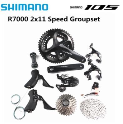 China SHIMANO 105 R7000 2x11 Speed 170/172.5/175mm 50-34T 52-36T 53-39T Road Bike Bicycle Kit Aluminum Groupset Upgrade From 5800 for sale