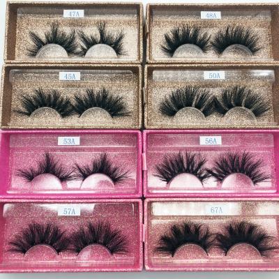 China Wholesale Dramatic Soft and Natural 25mm Mink Eyelash Seller Customized Lashes Box Cases Fluffy 5d Mink Eyelashes for sale