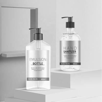 China 28/410 Plastic Soap Dispenser Pump 400ml 500ml Hand Sanitizer Gel PET Left Right LOCKING Bottle for sale