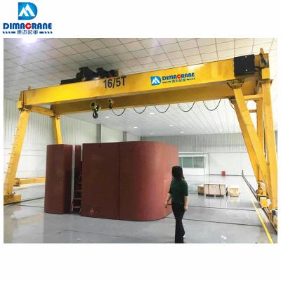 China Double girder gantry crane 30 ton 25t 16 ton with non-standard wire rope electric hoist for sale