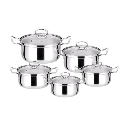 China Sustainable Hot Sale Stainless Steel Pot Tools Utensil Set Enamel Cookware Set Of Cooking Pots With Cheap Price for sale