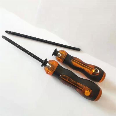 China Carbon Steel Different Color PP+TPR Dual Function Retractable Screwdriver With Magnetic for sale