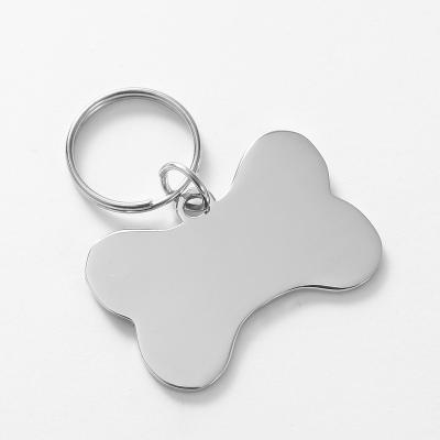 China Custom 2019 High Polish Stainless Steel Bone Shaped Blank Dogtag Logo Key Chain Stainless Steel Key Chain for sale