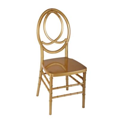 China cheap plastic hotel chair gold resin phoenix chair for wedding event rental for sale
