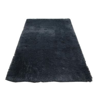 China Non Slip Living Room Dark Gray Fur Rug With Flush Pile for sale