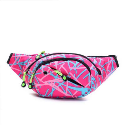 China With Earphone Hole Fashion Mix Color 3 Pocket Pussy Package Chest Waist Nylon Bags With Earphone Hole for sale