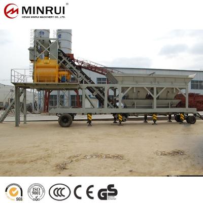 China Building material stores Minrui 35m3 YHZS35 mobile concrete mixer plant with cost price for sale