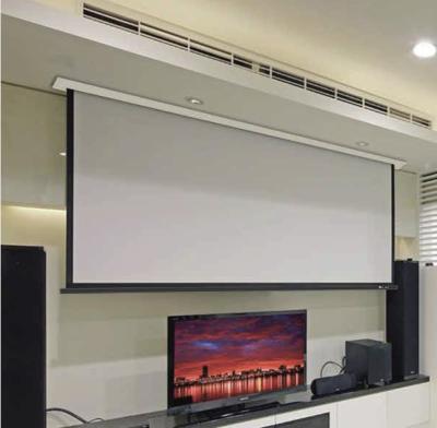 China Automatic Concealed Retractable Front Auditorium Projector Screen TV OEM for sale