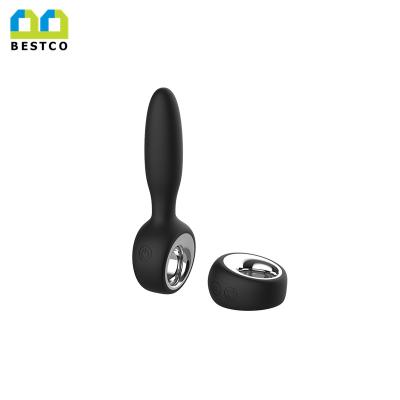 China 12 Speed Silicone+ABS Wireless Remote Control Anal Plug Prostate Massager Medical Vibrating Anal Plug For Women for sale
