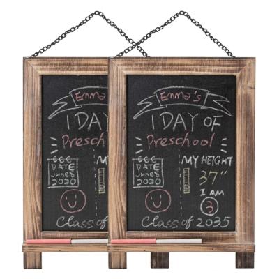 China Eco Friendly Stylish Versatile Hanging Reusable Chalkboards School Signs 2 PCS Blackboards for sale
