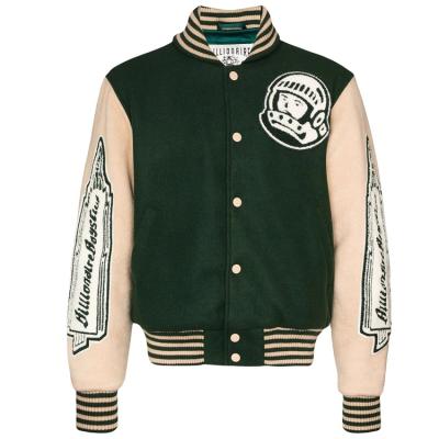 China New fashion double color boy jacket patchwork viable embroidered college jacket embroidered bomber jacket for men for sale