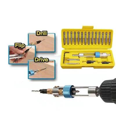 China Convenient Part Time Drill 20 Piece Set Air Master Bit Double Drill Bit High Speed Steel Countersunk Converter Purpose Screwdriver for sale