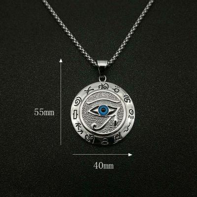 China Religious All Egyptian Creative Eagle Head God Eye Ancient Seer of Eye Necklace The Eye of Horus Pendant Titanium Steel Stainless Steel Necklace for sale
