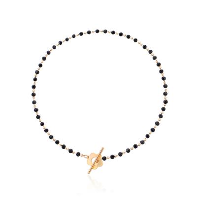 China No Allergy Black Crystal Necklace Body Chain Quincunx OT Girls Nacklace Girls Chains for sale
