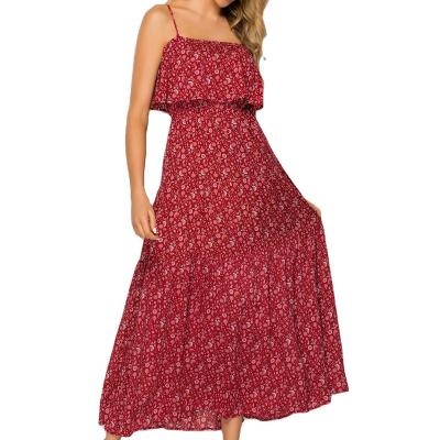 China Fashion Free Shipping Women Casual Wear Bridesmaid Dresses Floral Print Summer Dress for sale