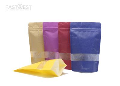 China Colorful Window Zipper Paper Pouch , Stand Up Zipper Pouch Gravure Printing for sale