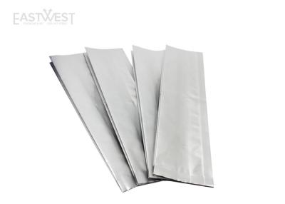 China Stock Plain Silver Aluminum Foil Gusseted Coffee Bags , Resealable Food Pouches for sale