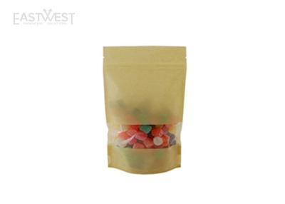 China Resealable Zipper Rice Paper Pouches Customized Clear Window Environmentally Friendly for sale
