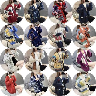 China 2022 factory new Anti-wrinkle long sleeve button cardigan tops wholesale fashion long v-neck knitted oversize women's sweater for sale