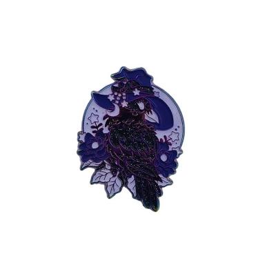 China Customized Colorful Soft Enamel Lapel Pin Badge With Glow And Glitter for sale