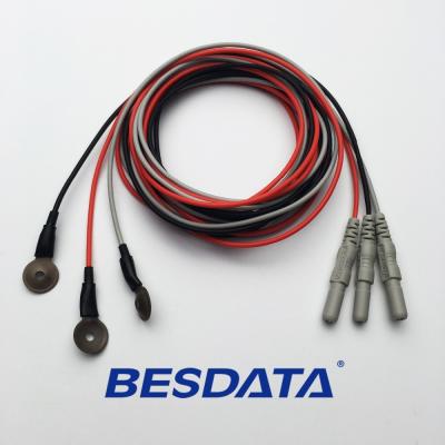 China Gold Coated Cup Electrode EEG Silver Chloride Electrodes Lead Cable for sale
