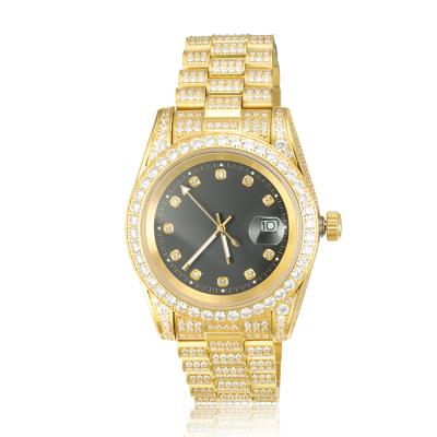 China New Luxury Custom Watch Mens Stainless Steel Diamond Automatic Mechanical Watch Day/Date Watch for sale