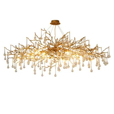 China HITECDAD Classic Style Vintage HITECDAD Luxury Brass Chandelier Large Pendant Light Modern Copper Popular Moroccan Elegant Hotel Villa for sale