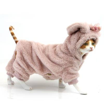 China Viable wholesale luxury autumn and winter thickened lovely warm plush coat small rabbit teddy dog clothes for sale