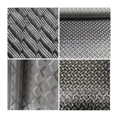 China Customization 3K/6K/12K 100% Abrasion-Resistant Jacquard Carbon Fiber Fabric for sale
