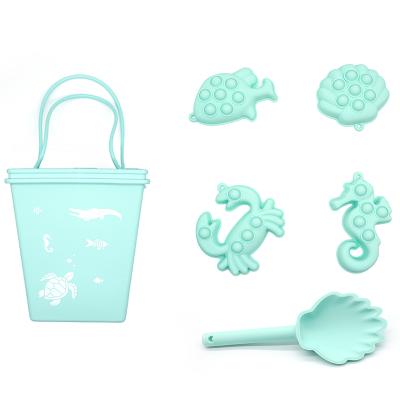 China New Arrival Safe Summer Outdoor Toys For Kids Beach BPA Free Silicone Sand Beach Bucket Sets for sale