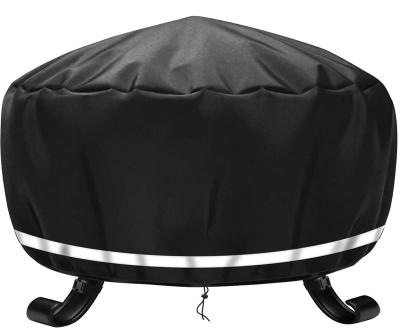 China Stocked 420D Oxford fabric and waterproof Round Fire Pit Cover for the garden patio and balcony for sale