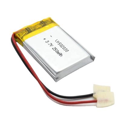 중국 3.7V 250 mah 리포 502030 충전식 리튬 이온 고분자 배터리 팩 3.7 V 판매용